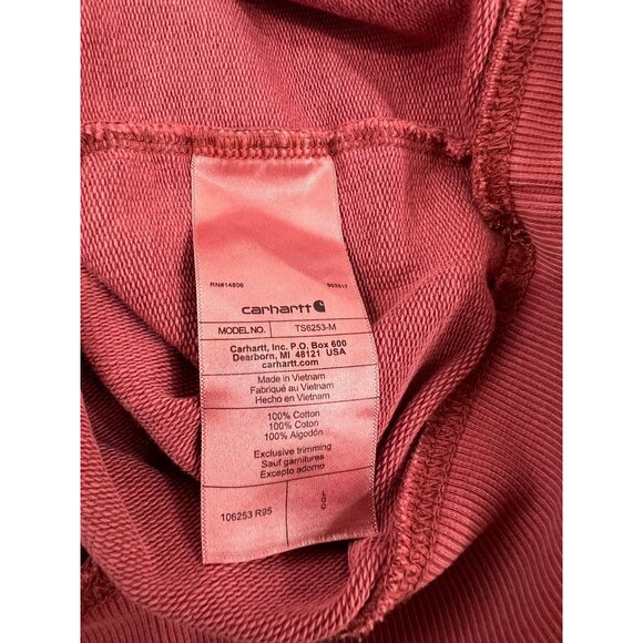 Carhartt Men's Red Hoodie Sz. L Relaxed Fit 100% Cotton Kangaroo Pocket TS6253-M - Picture 4 of 7